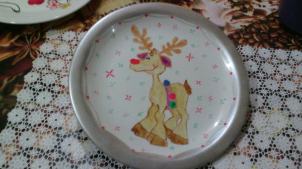 PRATO PORCELANA DECORATIVO SCHIMIDT PINTADO MAO